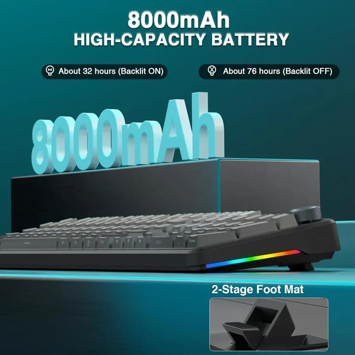 Aula F108 PRO Wireless Mechanical Keyboard - Gradient Gray - Zephyr Switches