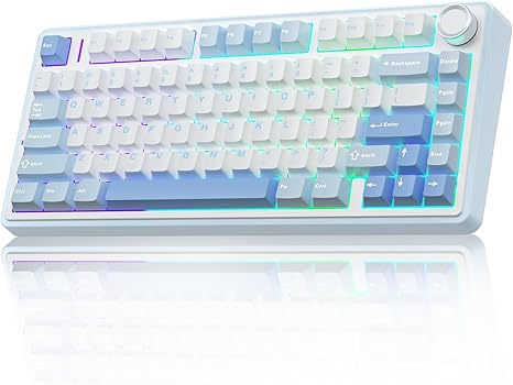 Aula F75 Gasket 75% Wireless Gaming Keyboard - Sea Salt Blue Graywood V3 Switch
