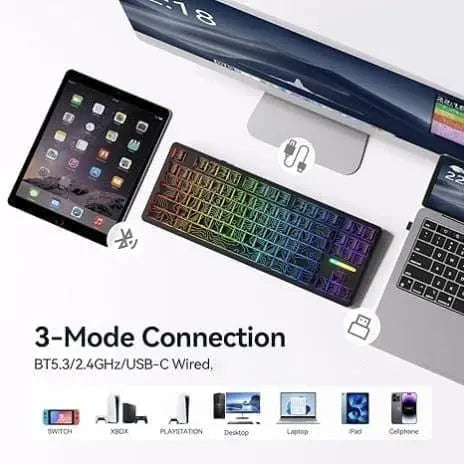 Aula F87 Pro Wireless Gasket Mechanical Keyboard - Contour White