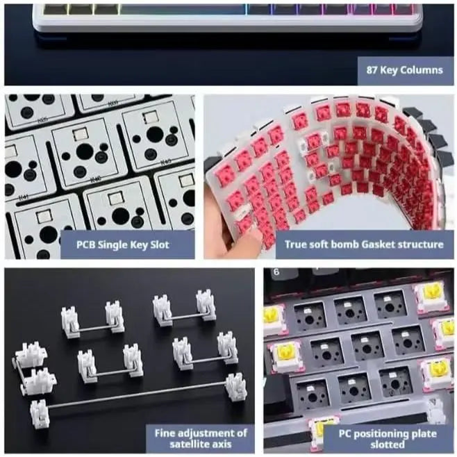 Aula F87 Pro Wireless Gasket Mechanical Keyboard - Contour White