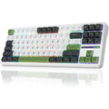 AULA F87 Pro Wireless Mechanical 80% Gasket Hot Swappable Custom Keyboard – White Green - PakByte Computers