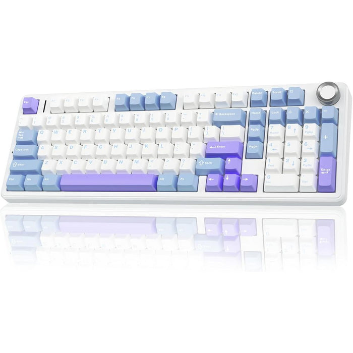 Aula F99 PRO Wireless Gaming Hot Swappable Keyboard - Light Blue/White/Dark Purple - PakByte Computers
