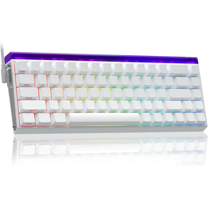 AULA HERO 68 HE Wired Mechanical Meteor Magnetic Switch Custom Keyboard – White - PakByte Computers