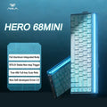 Aula Hero 68 Mini Keyboard with Low-Profile Magnetic Switches - Ice Light Blue