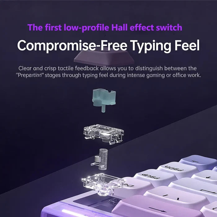 Aula Hero 68 Mini Keyboard with Low-Profile Magnetic Switches - Ice Light Blue