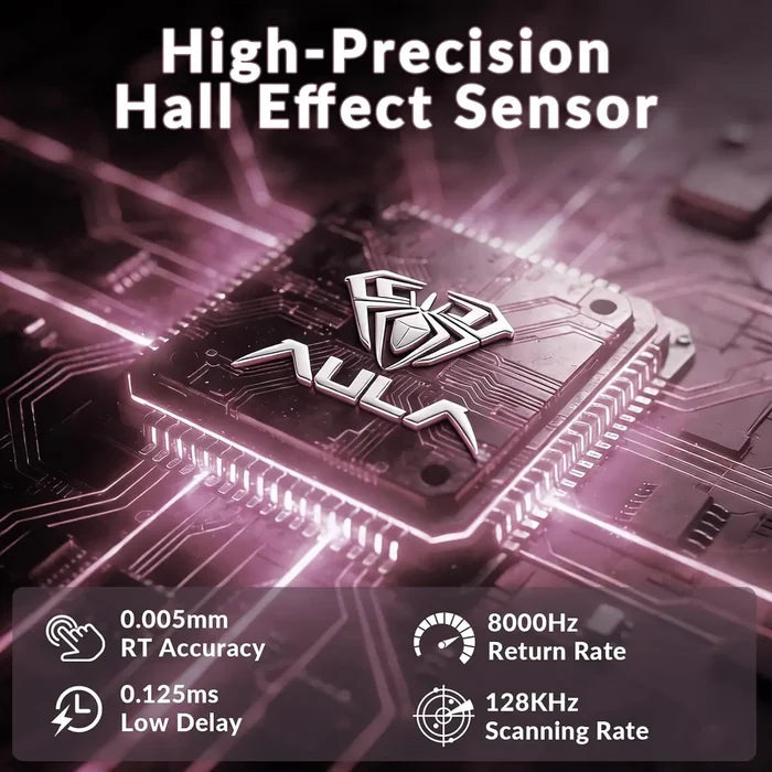 Aula Hero 99 Wired Gaming Keyboard, Hall Effect Keyboard - Black/Pink