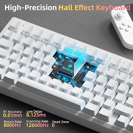 Aula LEOBOG A80 RT Hall Effect Mechanical Wired Gaming Keyboard - White