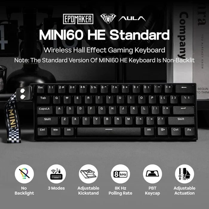 Aula MINI60 HE Hall Effect Gaming Keyboard - Black Wind Cloud Magnetic Switch