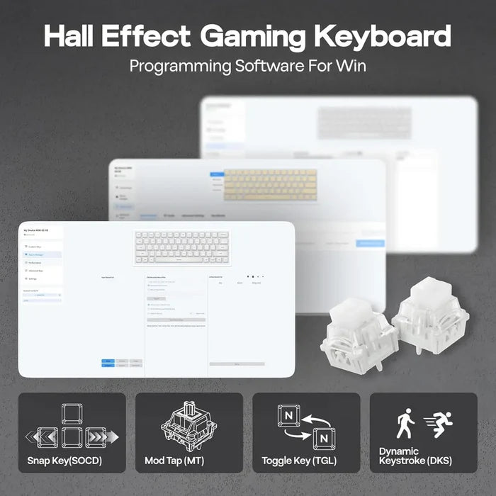 Aula MINI60 HE Hall Effect Gaming Keyboard - Black Wind Cloud Magnetic Switch