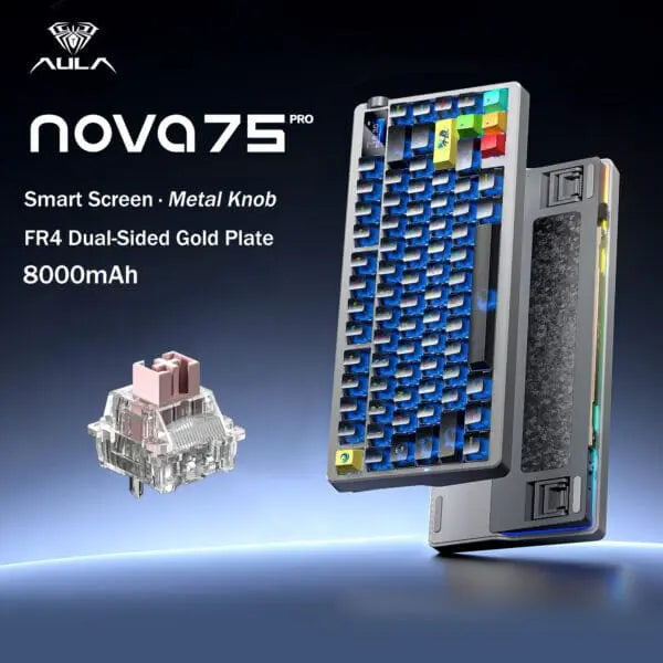 Aula Nova75 Mechanical Gaming Keyboard - Black Translucent LEOBOG Dream Sakura  switch