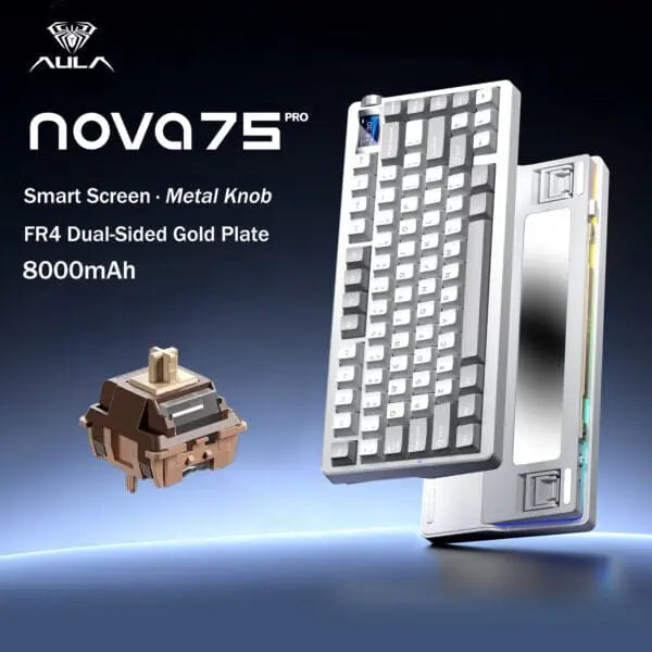 Aula Nova75 Mechanical Gaming Keyboard - White/Grey
