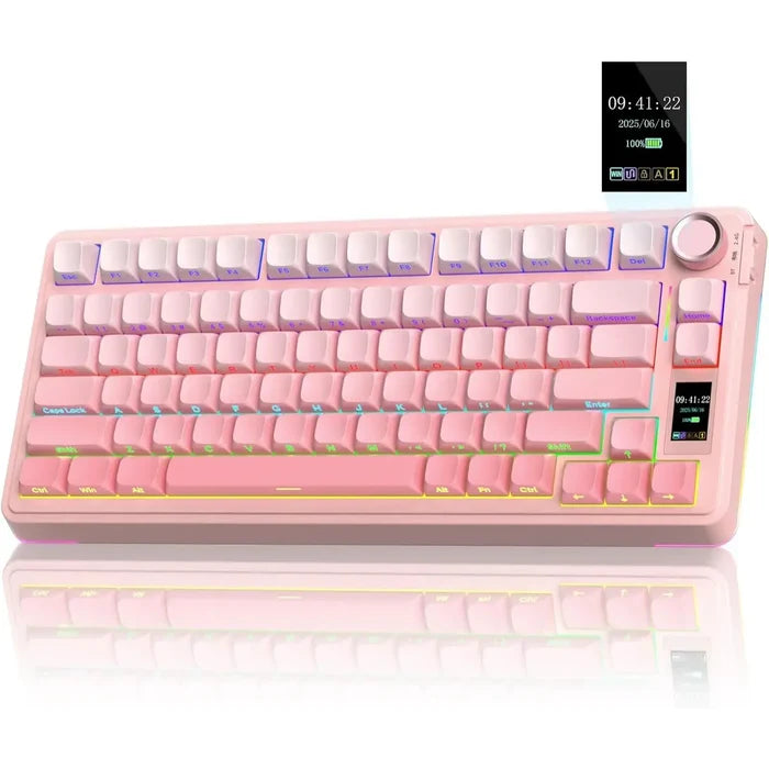 Aula S75 PRO Wireless Mechanical Keyboard - Gradient Pink Star Vector switch