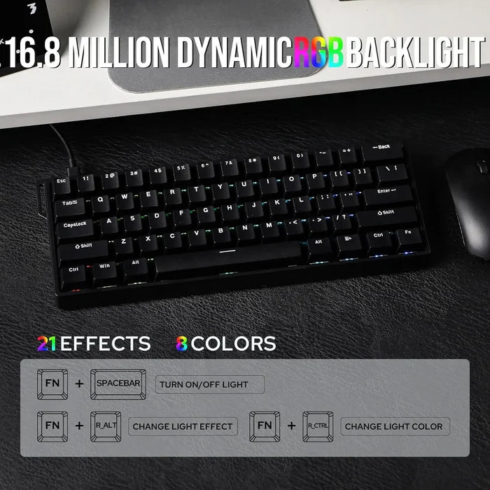 Aula WIN60 HE 60% Wired Magnetic Keyboard, 8000 Hz Polling Rate - Black - PakByte Computers
