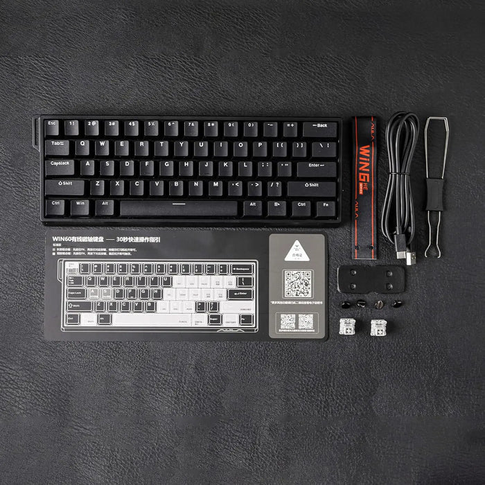 Aula WIN60 HE 60% Wired Magnetic Keyboard, 8000 Hz Polling Rate - Black - PakByte Computers