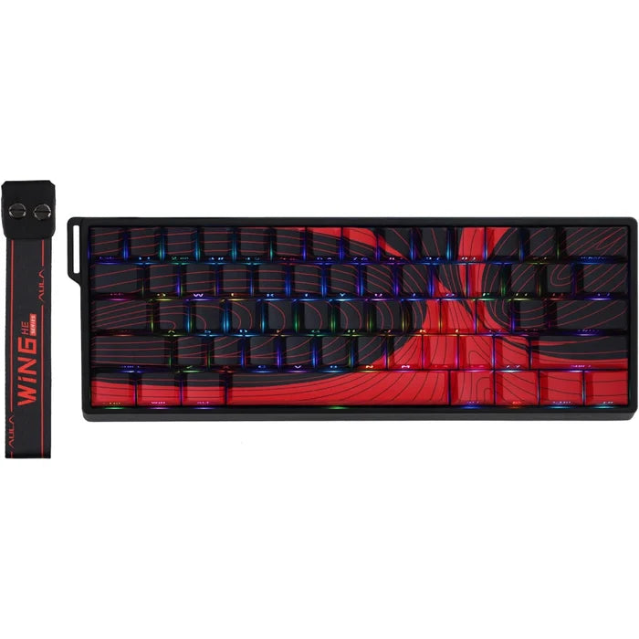 Aula WIN60 HE Max 65% Wired Gasket-Mounted Gaming Keyboard - Red/Black - PakByte Computers