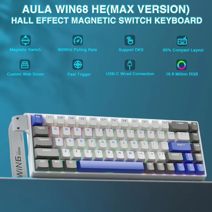 Aula WIN68 HE Max Hall Effect Gaming Keyboard with WingChun Magnetic Switch - PakByte Computers