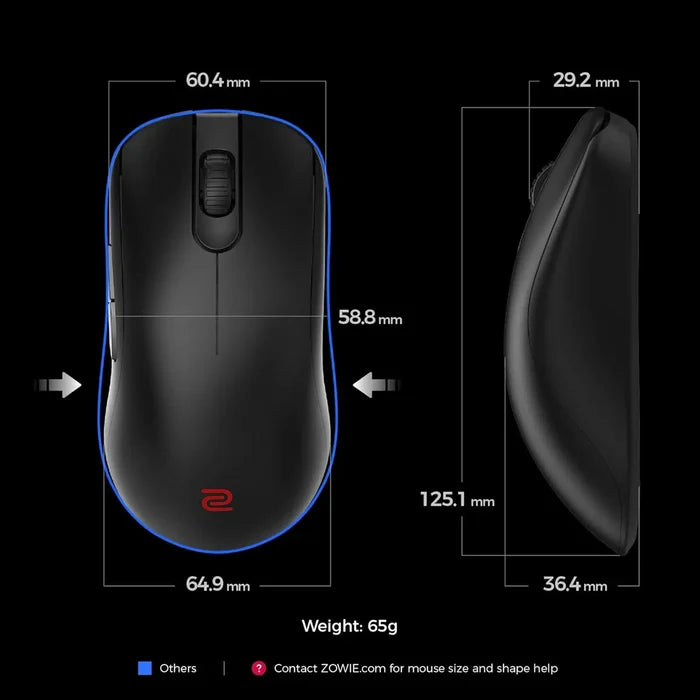 BenQ Zowie FK2-DW 4K Enhanced Receiver Wireless Mouse - Black - PakByte Computers