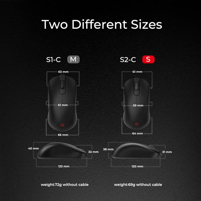 BenQ Zowie S2-C Wired Gaming Mouse - Black - PakByte Computers