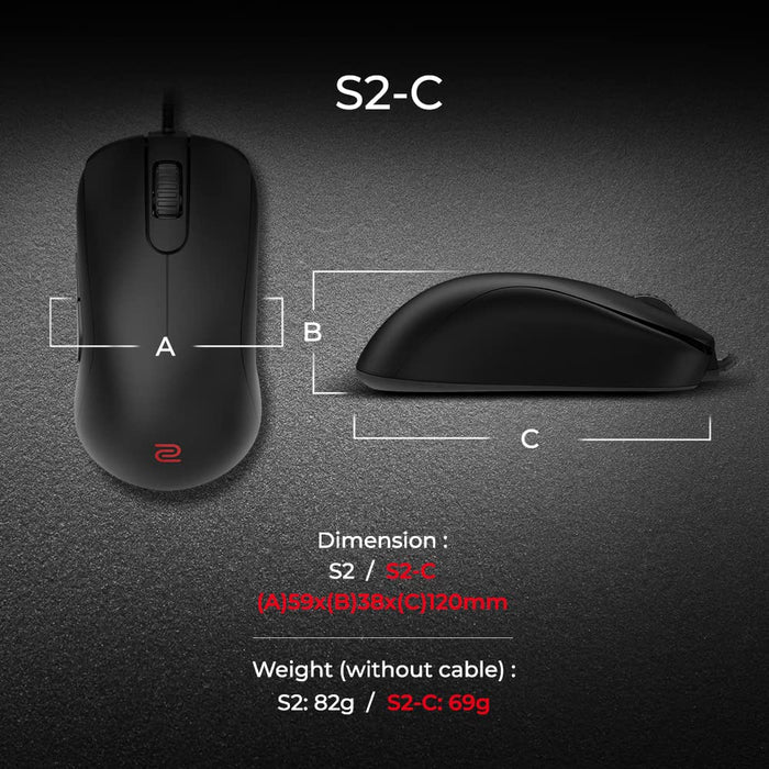 BenQ Zowie S2-C Wired Gaming Mouse - Black - PakByte Computers