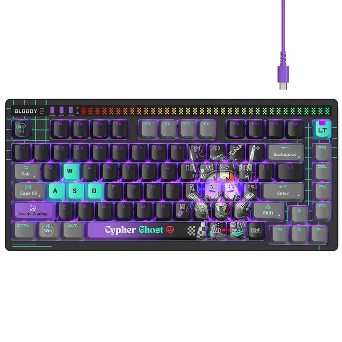 Bloody AT75 Alpha Optical Switch Mechanical Keyboard - Cypher Ghost - PakByte Computers
