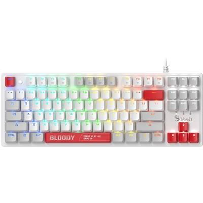 Bloody S310N RGB BLMS Mechanical Gaming Keyboard - Red Switch - Energy White - PakByte Computers