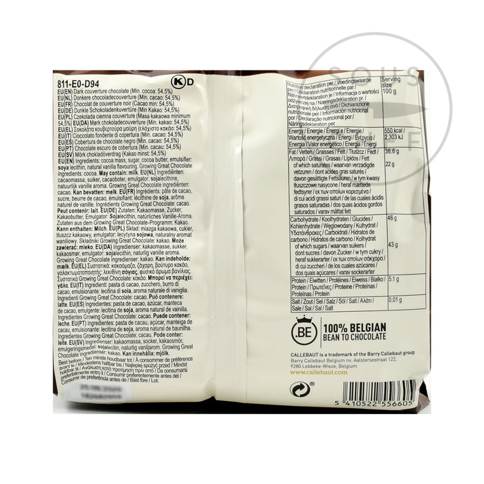 Callebaut Dark Chocolate Couverture 54% 400g