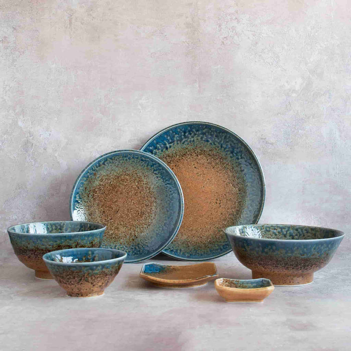 Chouseki Blue Gold Plate 28.5cm dia x 3.5cm