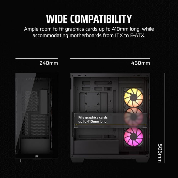 Corsair 3500X ARGB Mid-Tower ATX PC Case – Black - PakByte