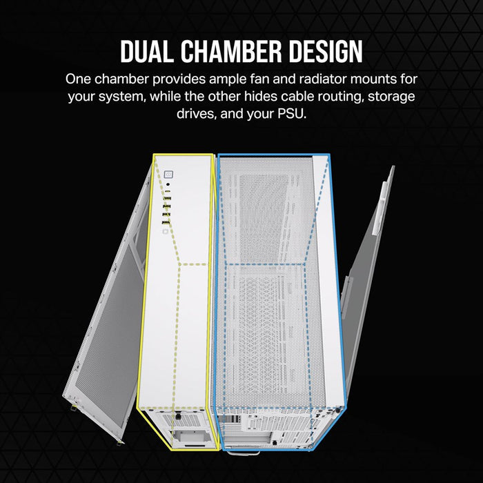 Corsair 6500D AIRFLOW Mid-Tower Dual Chamber PC Case - White - CC-9011260-WW - PakByte