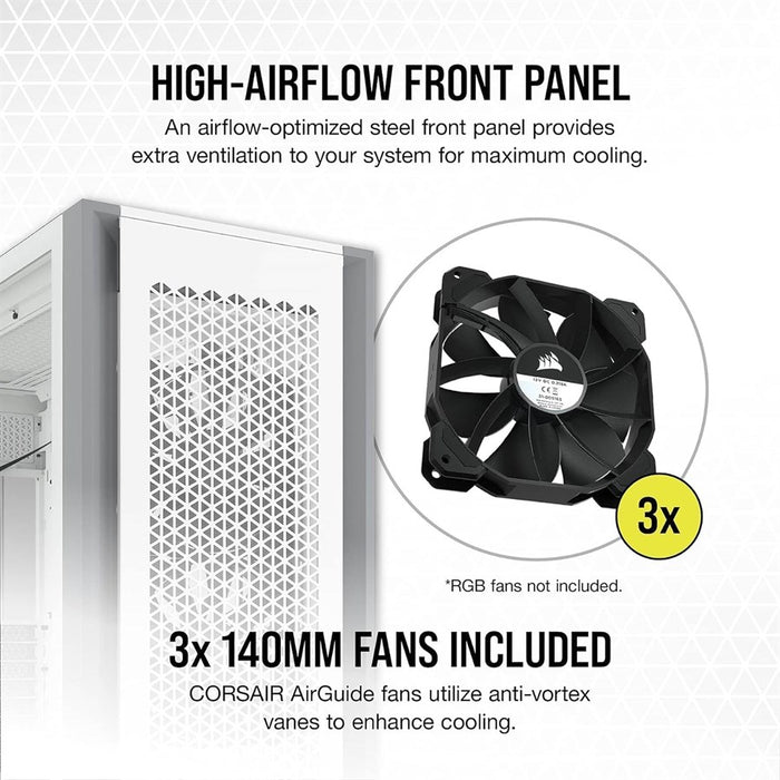 Corsair 7000D AIRFLOW Full-Tower ATX PC Case — White | CC-9011219-WW - PakByte