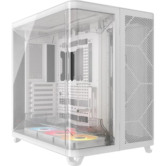 Corsair Air 5400 LX-R RGB iCUE Link Triple Chamber Mid-Tower PC Case - White - PakByte Computers