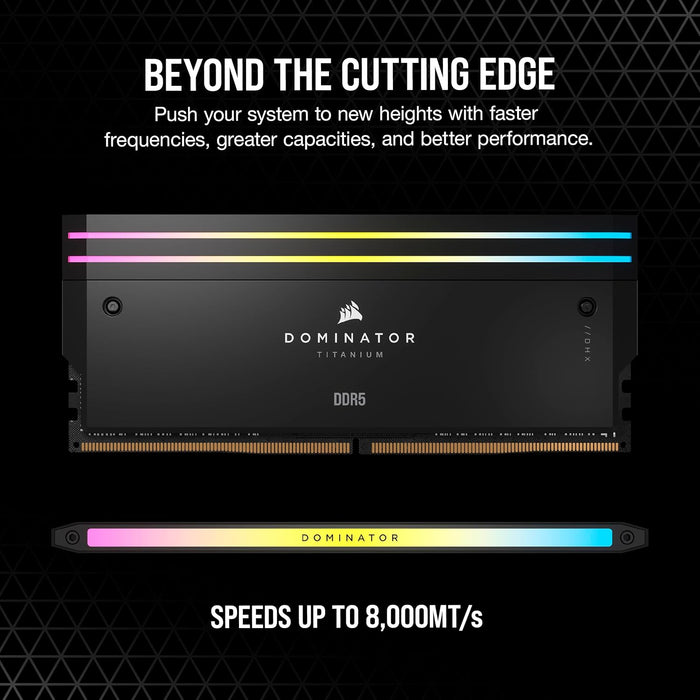 Corsair Dominator Titanium RGB DDR5 RAM 32GB (2x16GB) 6000MHz - Black - PakByte Computers