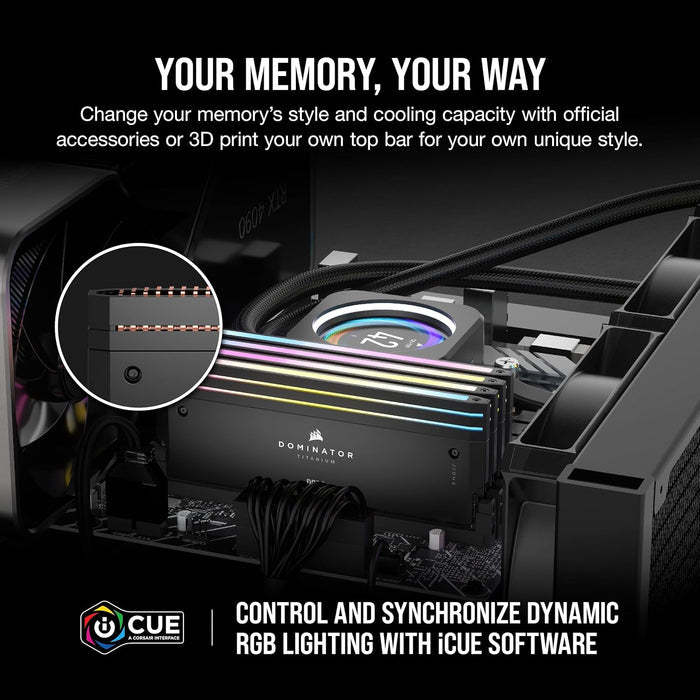 Corsair Dominator Titanium RGB DDR5 RAM 32GB (2x16GB) 6000MHz - Black - PakByte Computers