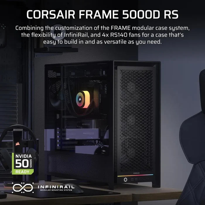 Corsair Frame 5000D RS Modular High Airflow Mid-Tower PC Case - Black - PakByte Computers