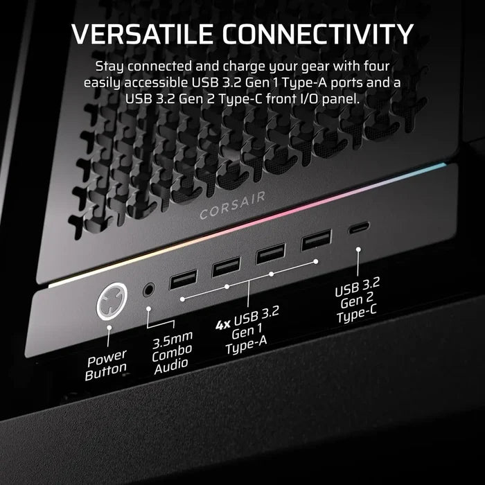 Corsair Frame 5000D RS Modular High Airflow Mid-Tower PC Case - Black - PakByte Computers