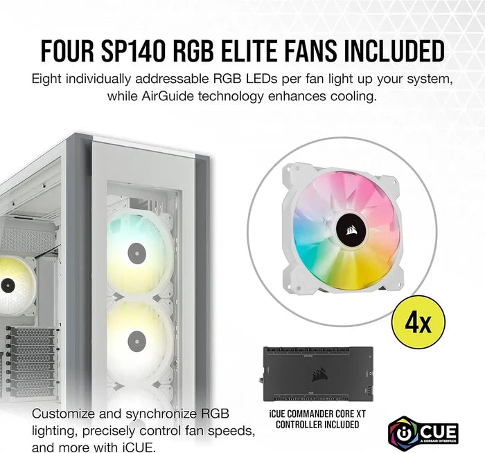 Corsair iCUE 7000X RGB Full-Tower ATX PC Case - White - PakByte Computers