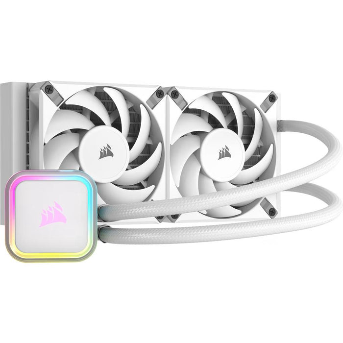 Corsair iCUE H100i RGB Elite AIO 240mm Liquid CPU Cooler - White - PakByte Computers