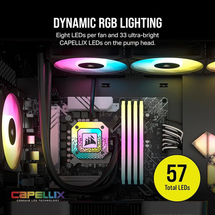 Corsair iCUE H150i Elite Capellix XT ARGB AIO 360mm Liquid CPU Cooler - Black - PakByte