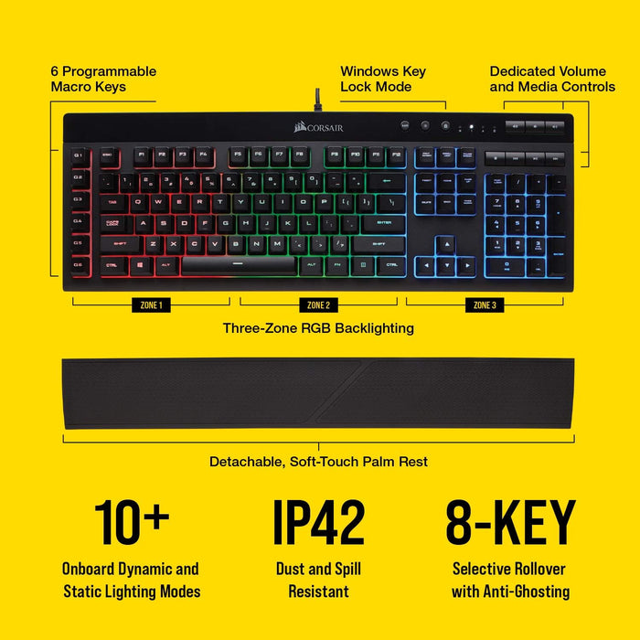 Corsair K55 RGB Gaming Keyboard - Black - PakByte Computers