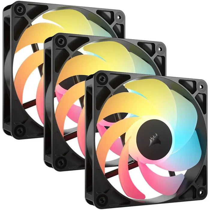 Corsair RS120-R ARGB 120mm PWM Reverse Fans Triple Pack - Black - PakByte Computers