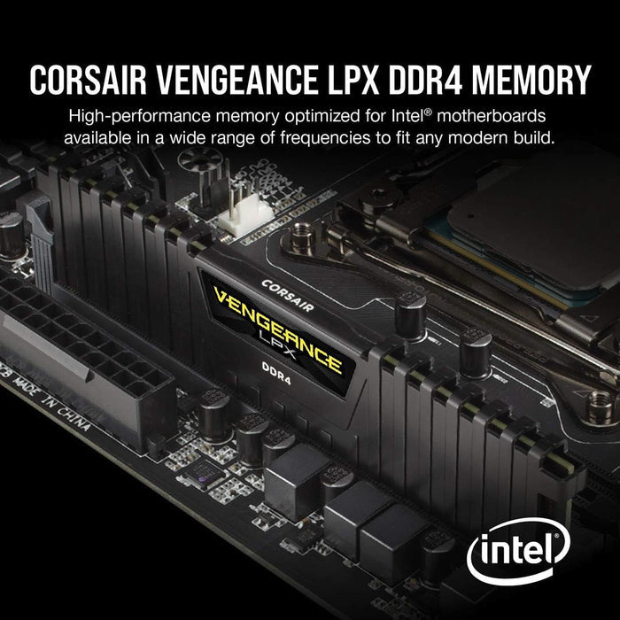Corsair Vengeance LPX 16GB (2x8GB) 3600MHz C16 DDR4 DRAM Memory Kit - Black - PakByte Computers