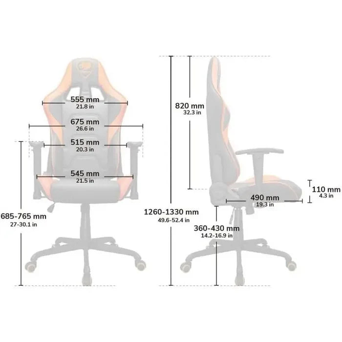 Cougar Armor Elite Ergonomic and Comfortable Gaming Chair - Black