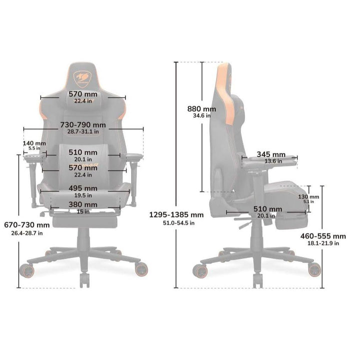 Cougar Armor Evo S Ergonomic Gaming Chair - Orange/Black - PakByte Computers