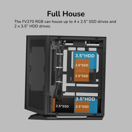 Cougar FV270 RGB MidTower E-ATX Case - Black - PakByte Computers
