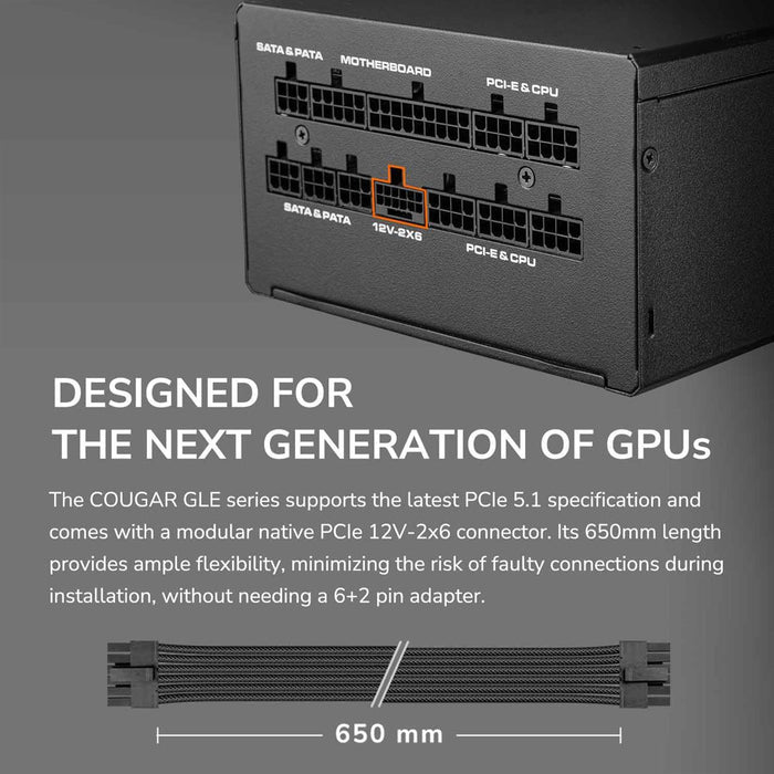 Cougar GLE 1000W Fully Modular Power Supply - Black - PakByte Computers