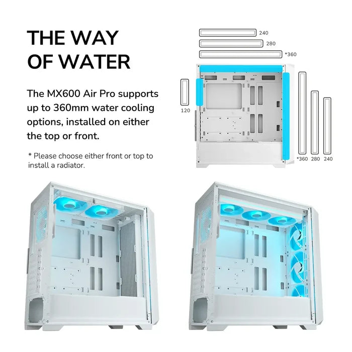 Cougar MX600 Air Pro Mid-Tower  PC Case - White