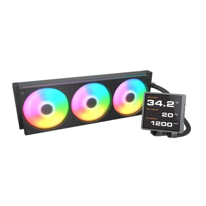 Cougar Poseidon Vistek Pro ARGB 3.95-inch IPS LCD 360mm Liquid CPU Cooler - Black