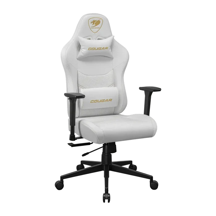 Cougar Pryme PVC Leather, 3D Armrest, Lumbar and Head PillowGaming Chair - White