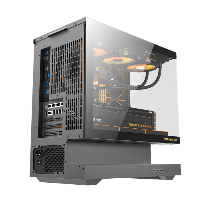 Darkflash FLOATRON F1 Micro-ATX Mid-Tower PC Gaming Case - Black - PakByte Computers