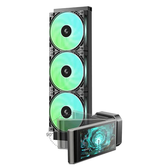 Deepcool LT360 Vision ARGB 360mm 4.5in LCD AIO Liquid CPU Cooler - Black